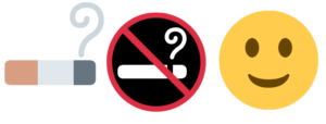 3 logoer for rygestop og glæde
