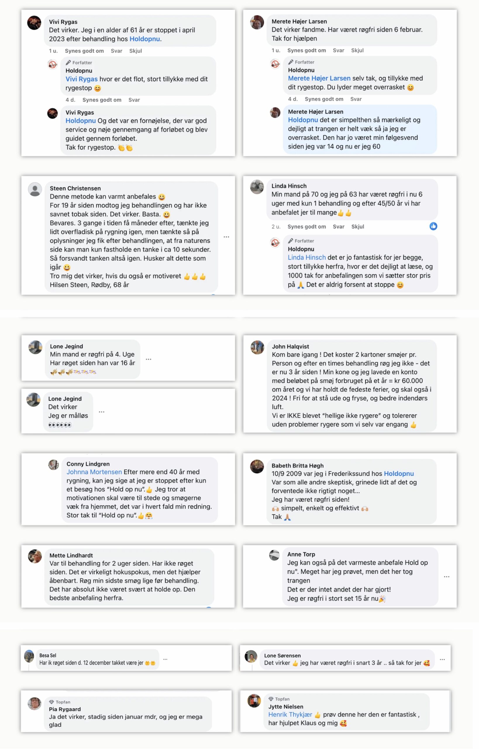 Anbefalinger fra klienter, der er blevet røgfri efter biofeedback hos Holdopnu i Frederikssund