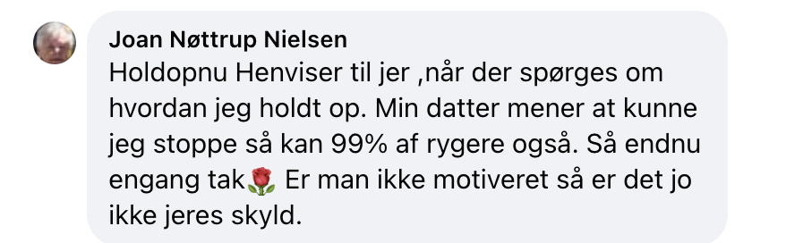 Facebook anmeldelse – rygestop – nemt at stoppe